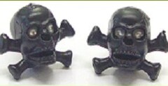 Novelty Valve Cap  - Skull & Crossbones Black